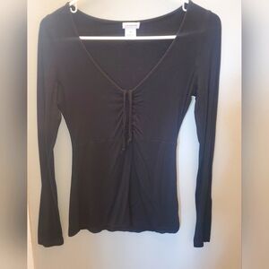 Black scrunched front shirt